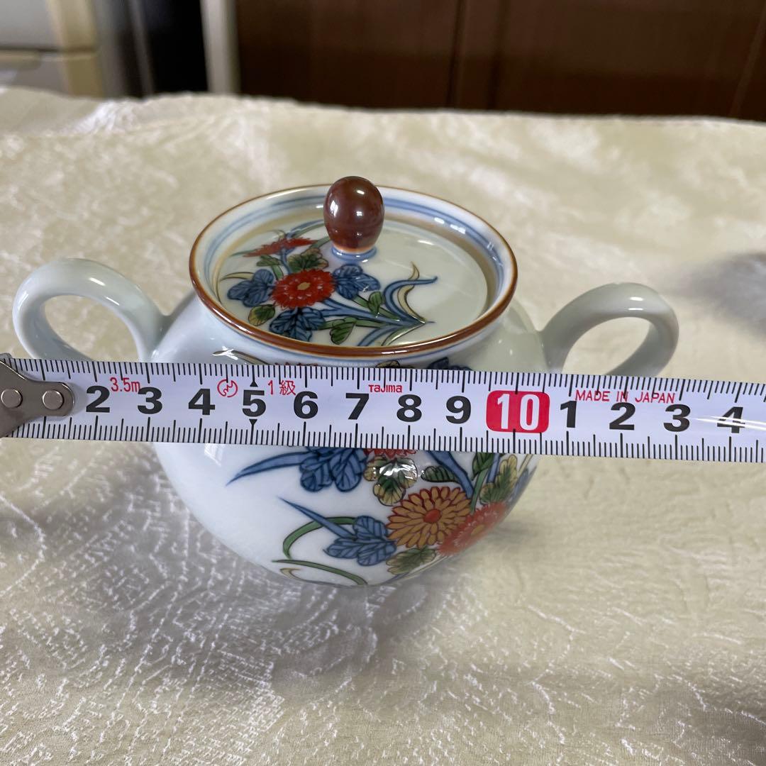 源右衛門窯　古伊万里風菊江腕皿　コーヒーカップ　シュガーポット　クリーマー