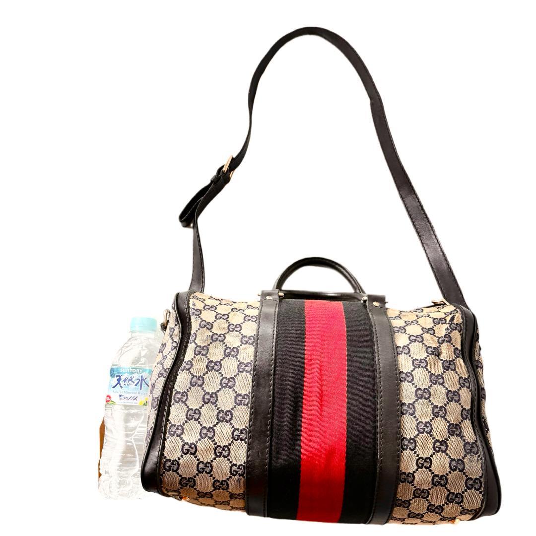 GUCCI　グッチ　GGキャンバス　ボストンバッグ　２way　シェリーライン