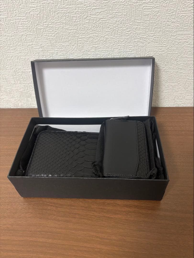 本物のパイソンスキン 長財布 ブラック