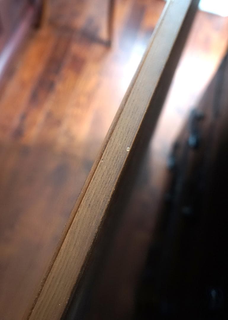 直接引き取り歓迎・美容室・美容室ミラー・鏡・木製・ナチュラル・アンティーク