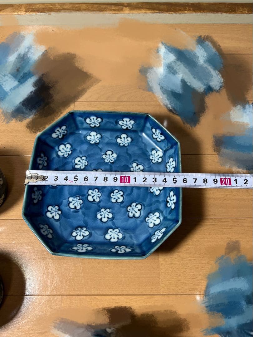 535 源右衛門　梅柄　皿　3客　未使用