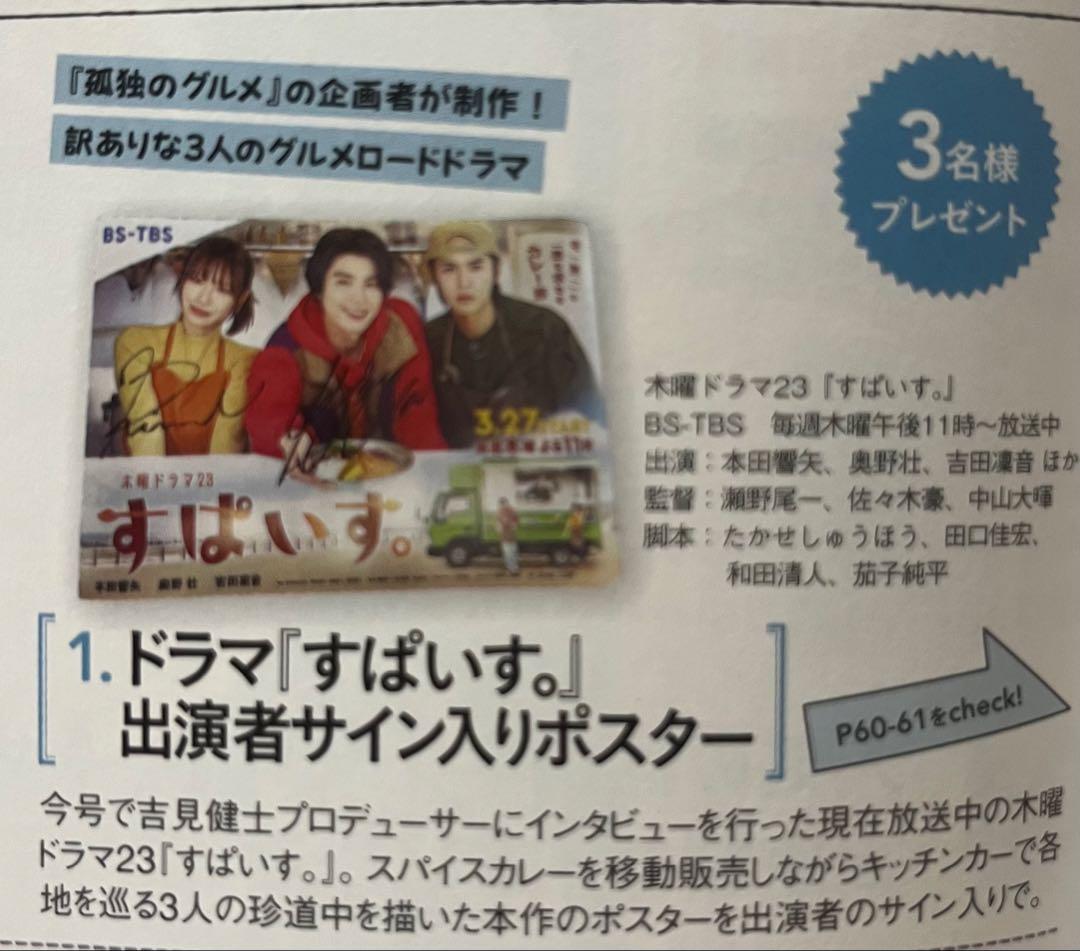 ドラマ「すぱいす。」出演者サイン入りポスター