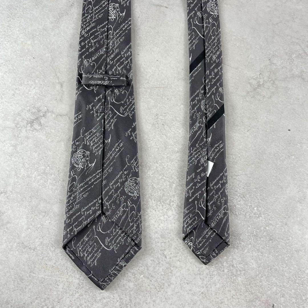 極美品✨ BERLUTI ベルルッティ カリグラフィ ネクタイ グレー