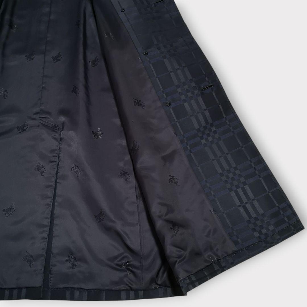 美品 BURBERRY LONDON シルク混 シャドーチェック トレンチコート