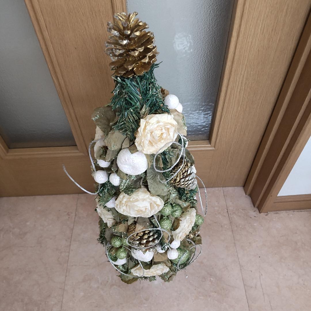 約66cm　トピアリー　造花　フラワー　グリーン　大きい　レアカラー