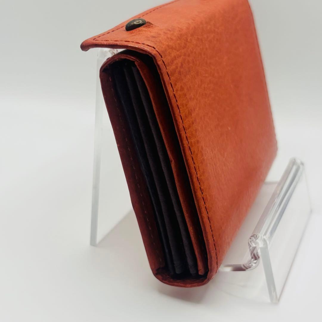 希少◎ m+ エムピウ ミッレフォッリエ オレンジ 2つ折り財布