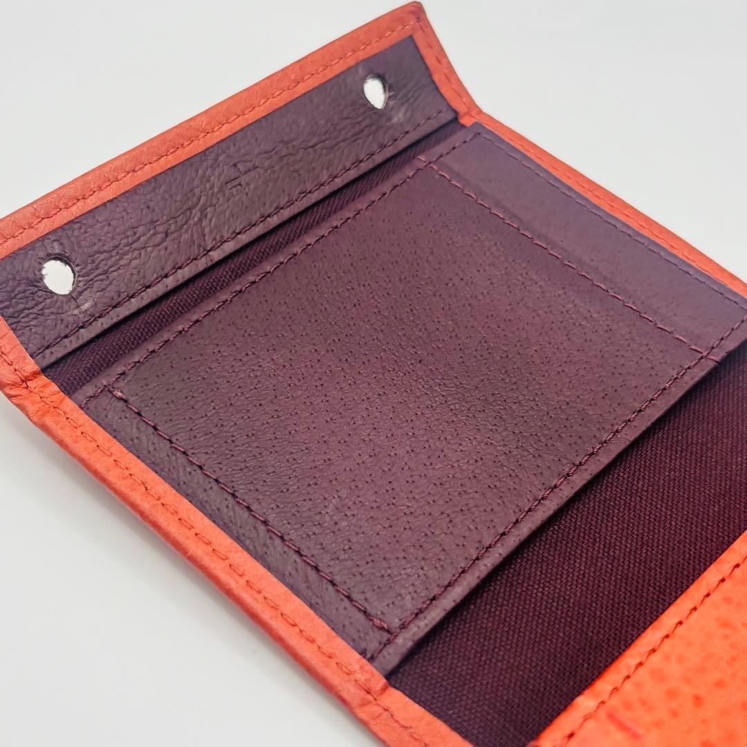 希少◎ m+ エムピウ ミッレフォッリエ オレンジ 2つ折り財布