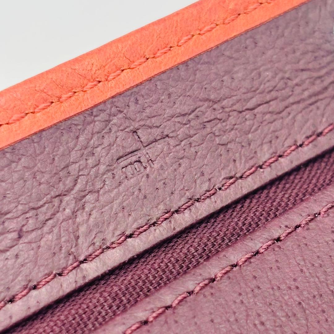 希少◎ m+ エムピウ ミッレフォッリエ オレンジ 2つ折り財布