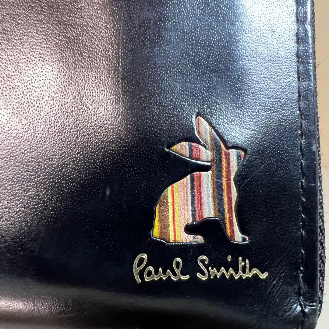 ポールスミス 長財布 ラウンドファスナー ラビット ブラック PSQ166