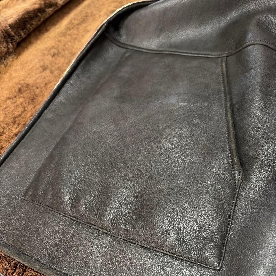 【値下げ】エルメネジルドゼニアのムートンコート　ブラック　イタリア製