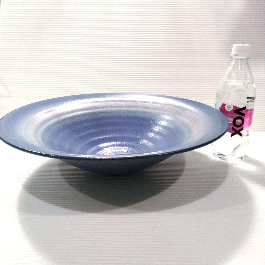 信楽焼 兼山窯 兼山シリーズ 池坊 花器 水盤 池坊好み 生け花 ブルー 青