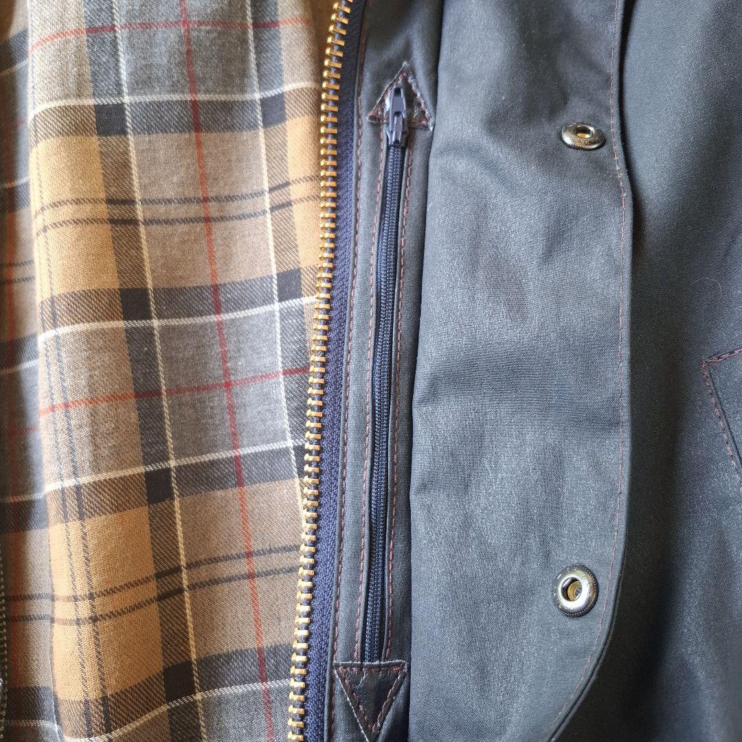 バブアーボーダーネイビーブラウンステッチ稀少!ほぼ新品　00,s 36