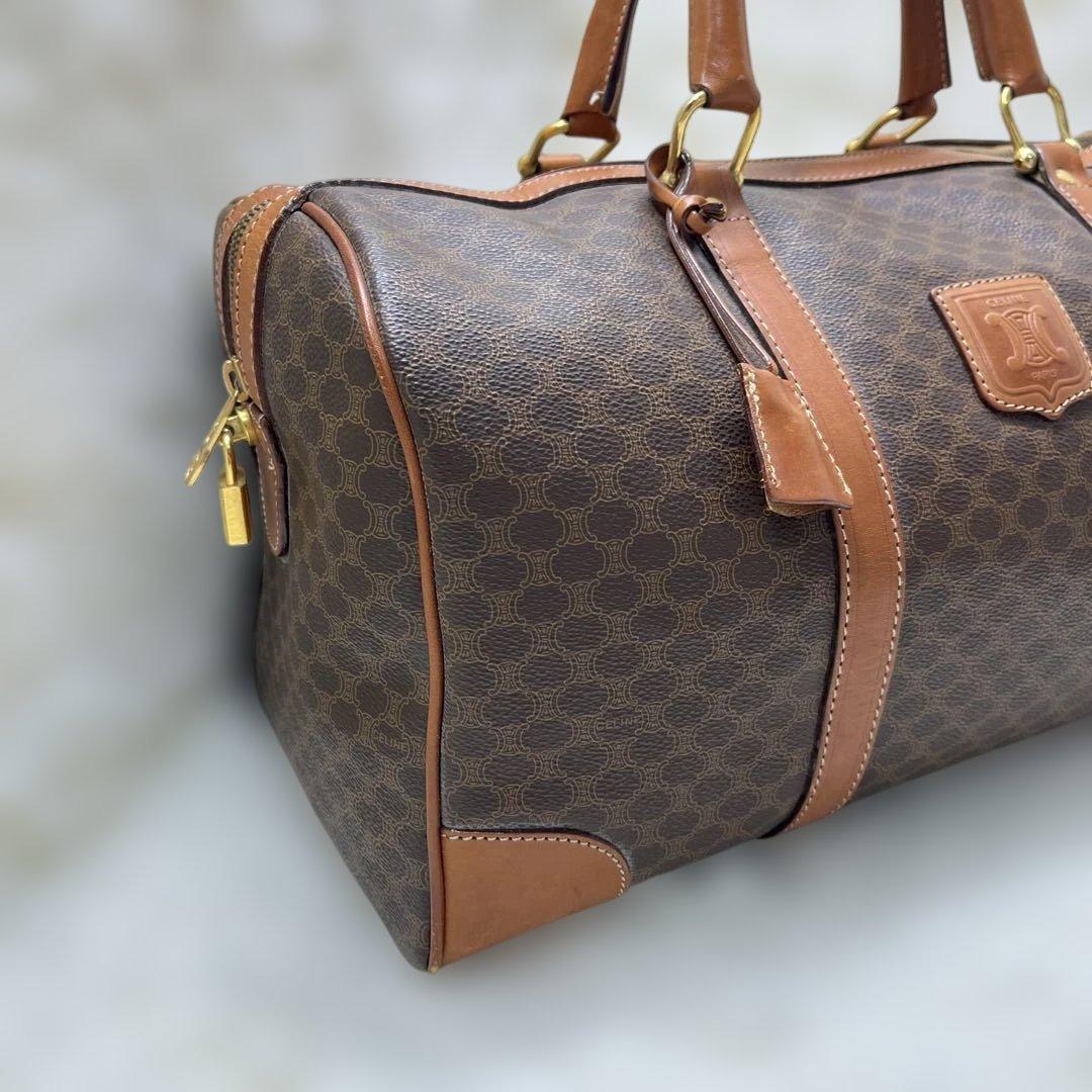 美品 CELINE セリーヌ ボストン マカダム トリオンフ PVC レザー