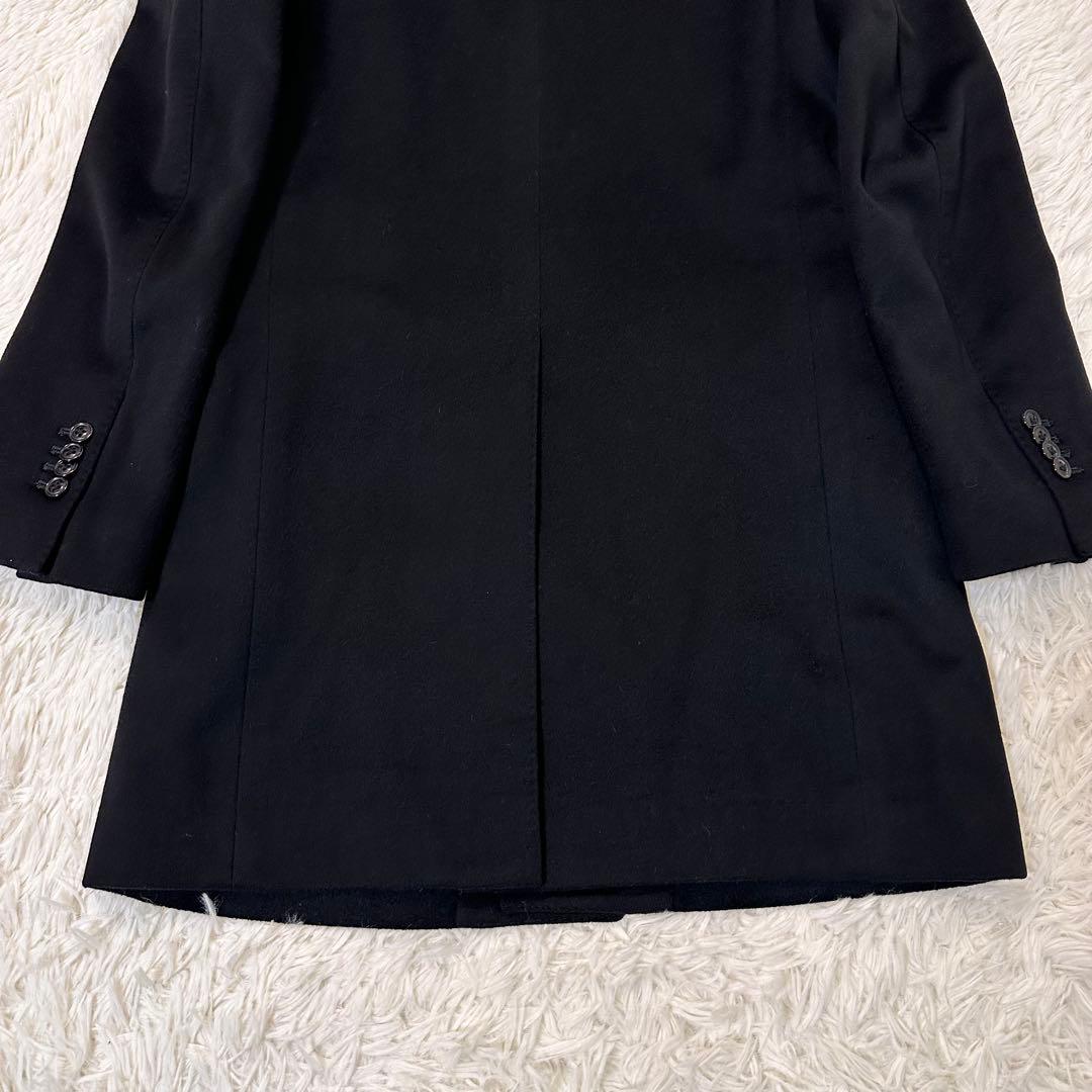 ロロピアーナ 高級イタリア生地 ウール カシミヤ混 チェスターコート ブラック