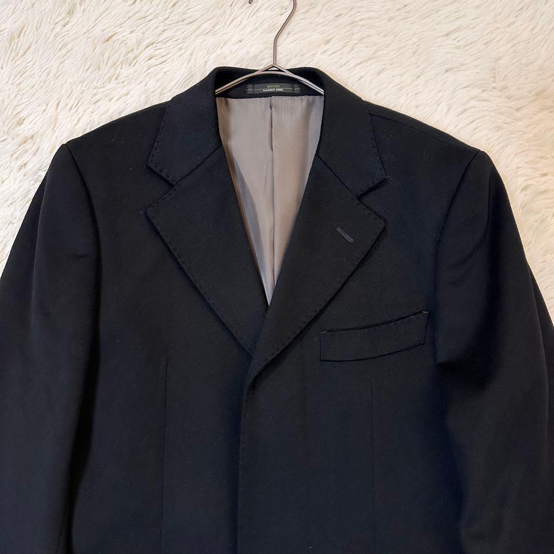 ロロピアーナ 高級イタリア生地 ウール カシミヤ混 チェスターコート ブラック