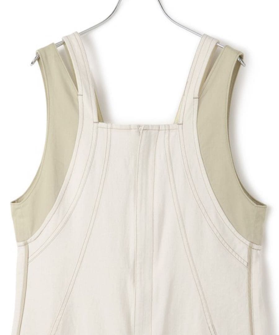 【moimoi】ホワイトコットンジッパーオーバーオール