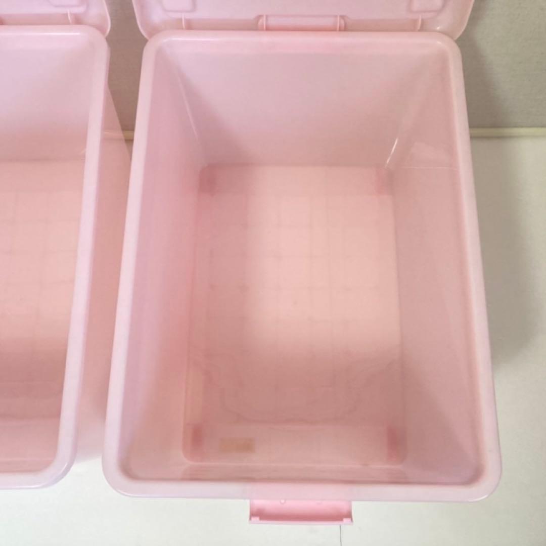 ハローキティ 収納ケース 2点 衣装 蓋付き キャスター ピンク ポップ レトロ