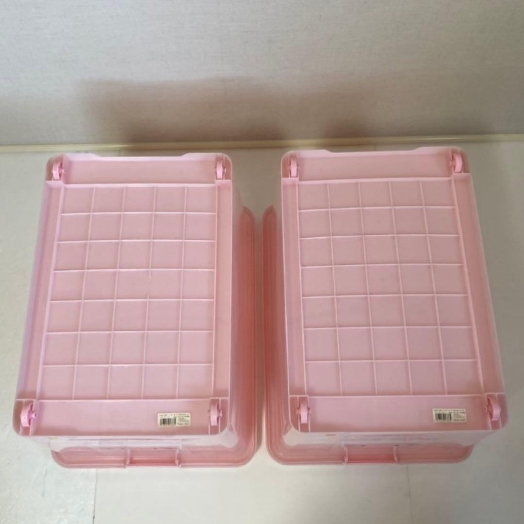 ハローキティ 収納ケース 2点 衣装 蓋付き キャスター ピンク ポップ レトロ