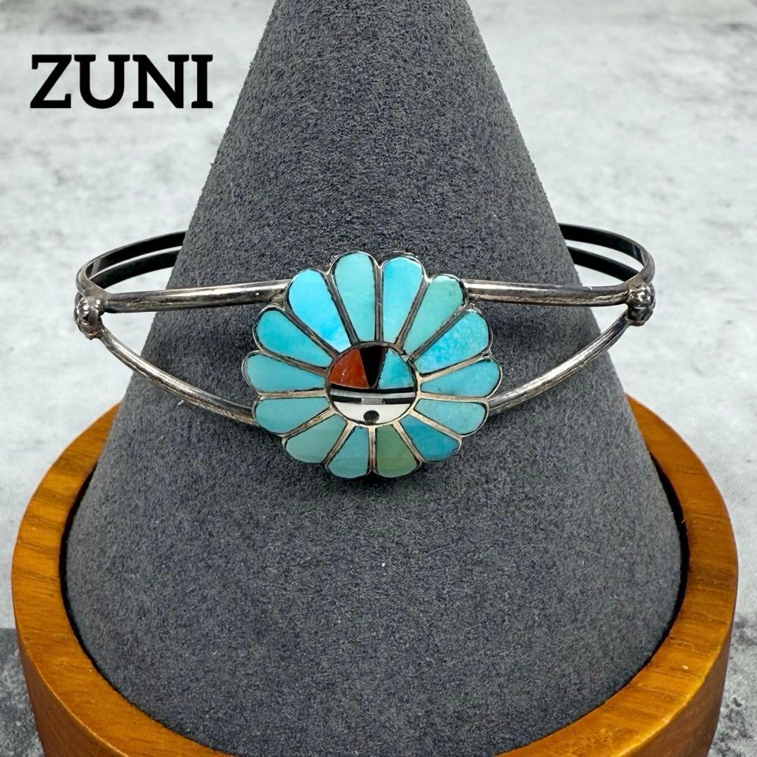 ZUNI ズニ族 バーディアンソシーア サンフェイスバングル ターコイズ