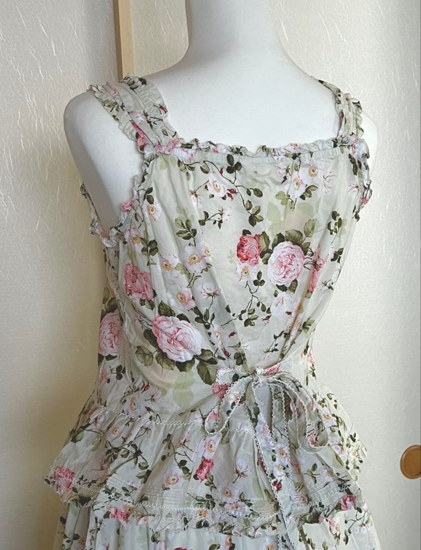 ピンクハウス　キャミソール　スカート　セットアップ　バラ　グリーン