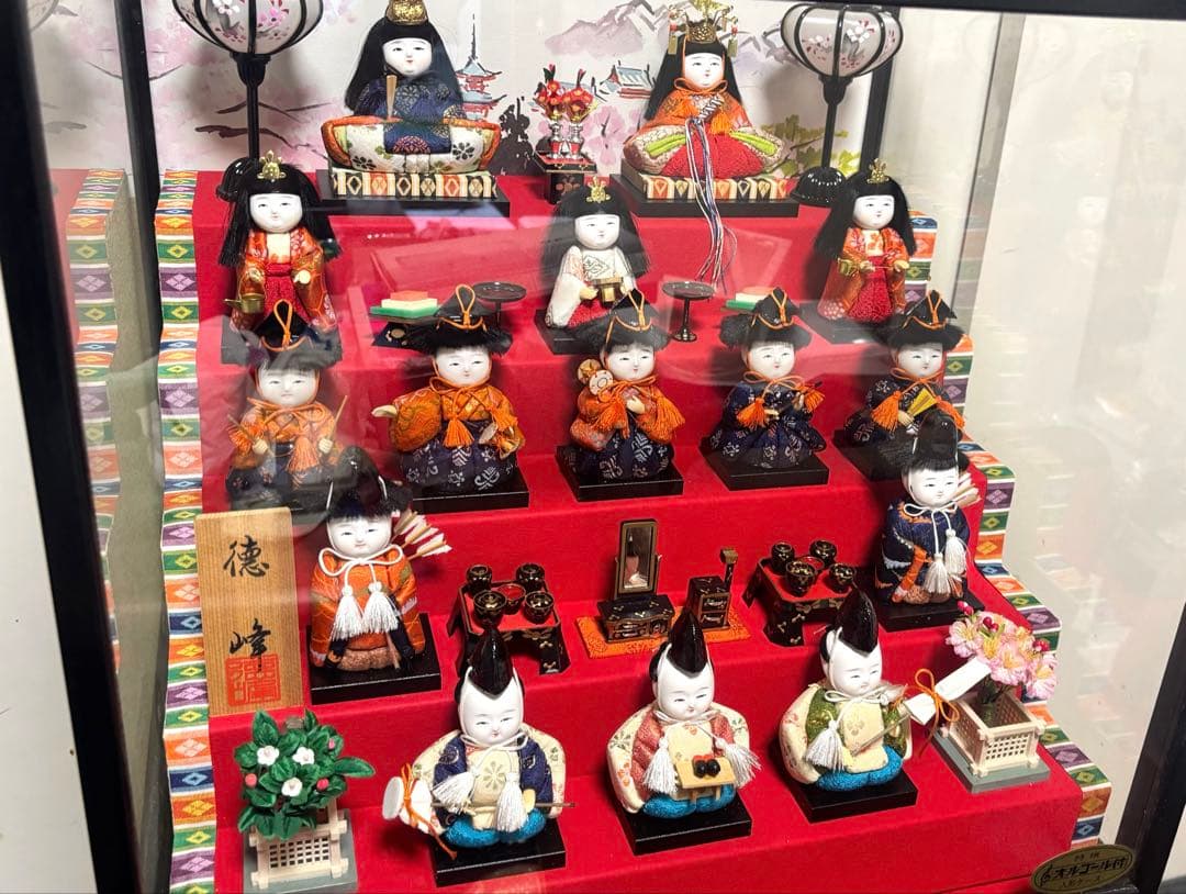 雛人形　オルゴール付ケース入五段飾り　江戸木目込