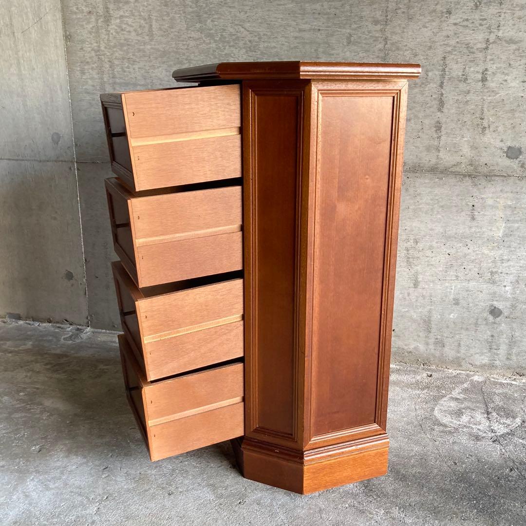 チェスト キャビネット カウンター 飾り台 置物台 木製 象嵌 家具 レトロ