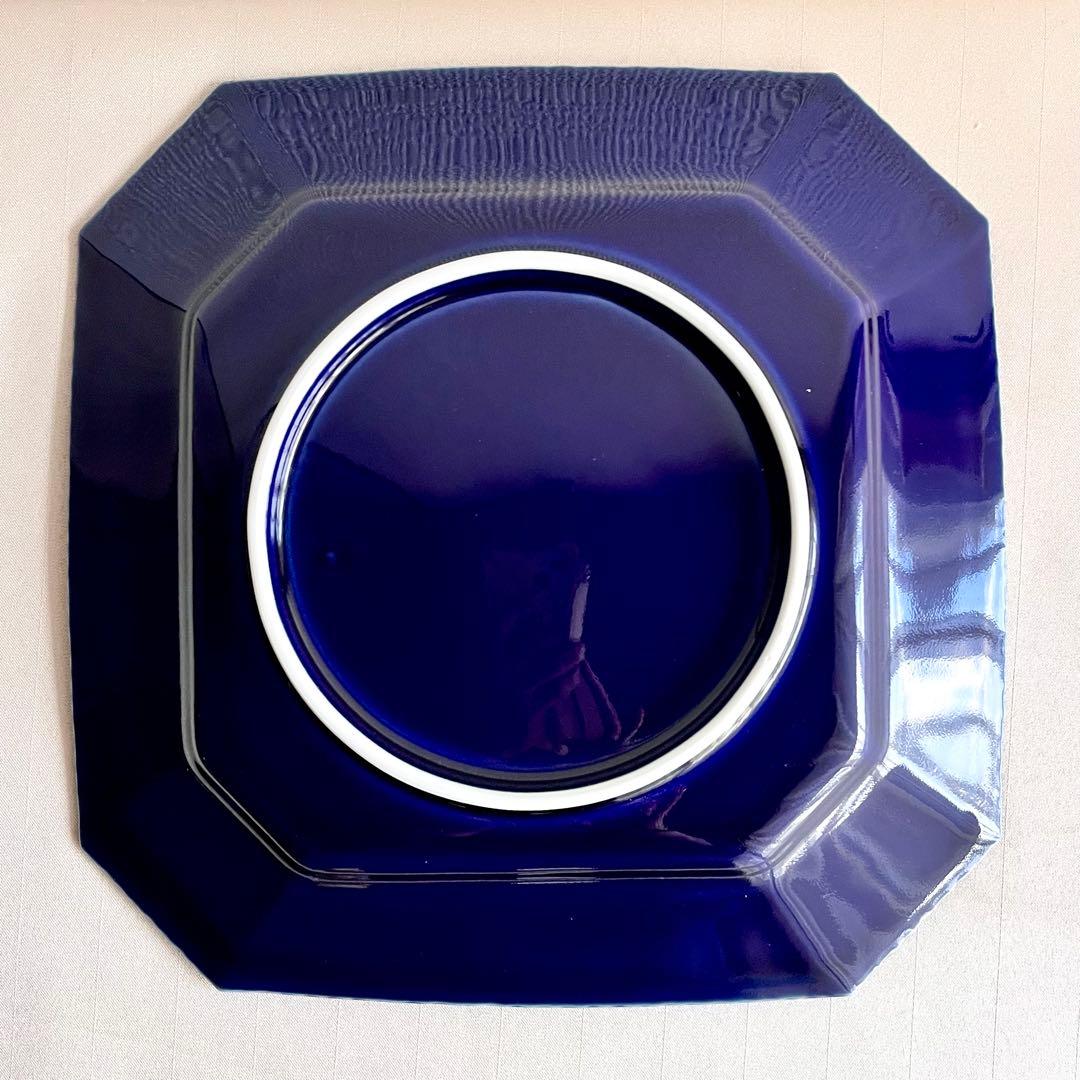 ★新品未使用 ★有田焼　瑠璃色　角皿隅切り　大皿　 ディナー皿　パスタ皿