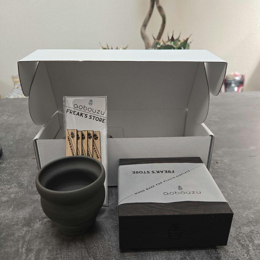 AOBOUZU×フリークスストア　　[3点セット]鉢&ウッドベース&ネームタグ