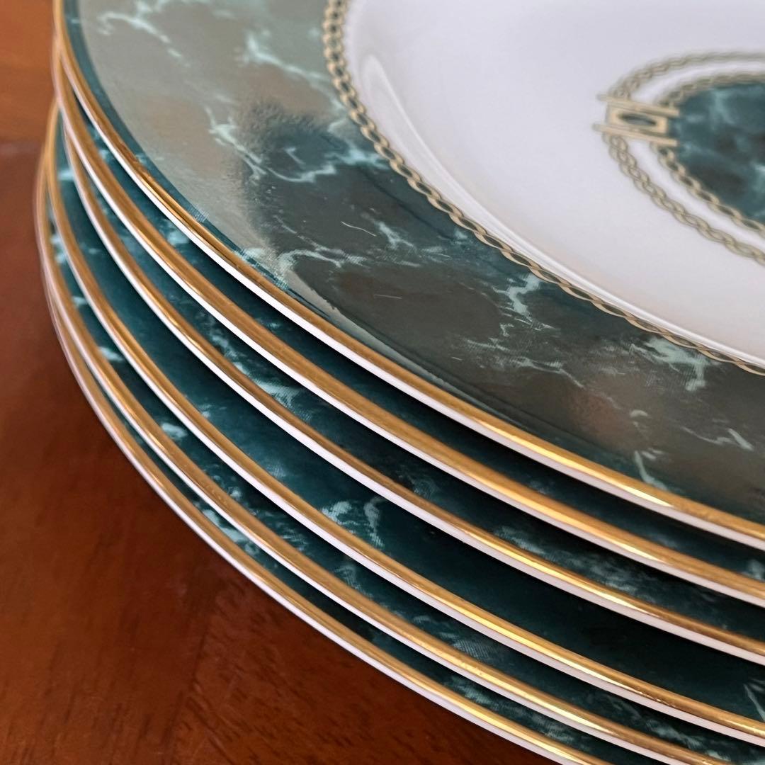 【希少品】英国製　ロイヤルウースター★メディチグリーン★デザート皿　6枚