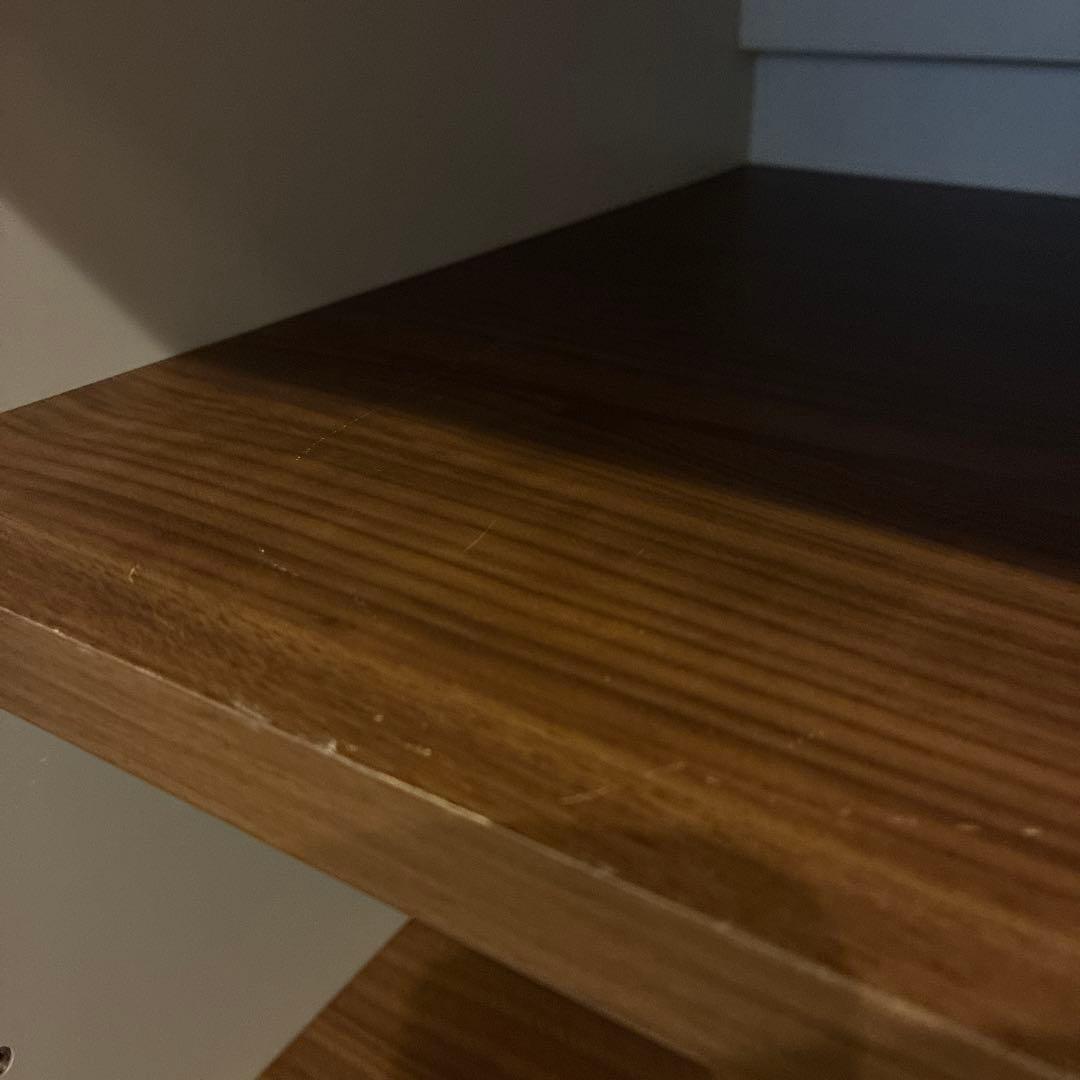 AYANOホワイト木製食器棚 スライド扉付き