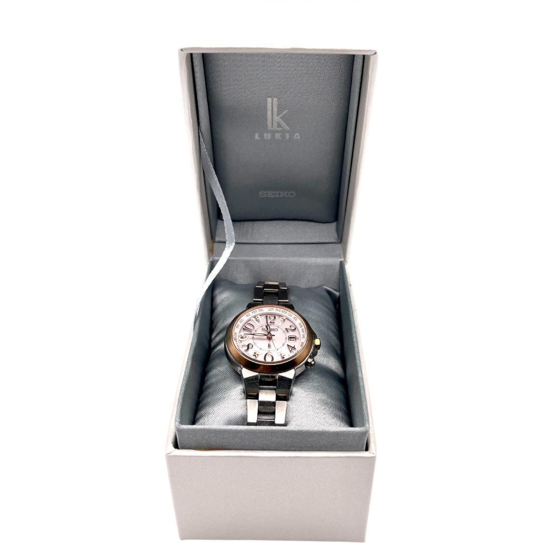 セイコー ルキア ソーラー レディース腕時計 ピンクゴールド×シルバー デイト