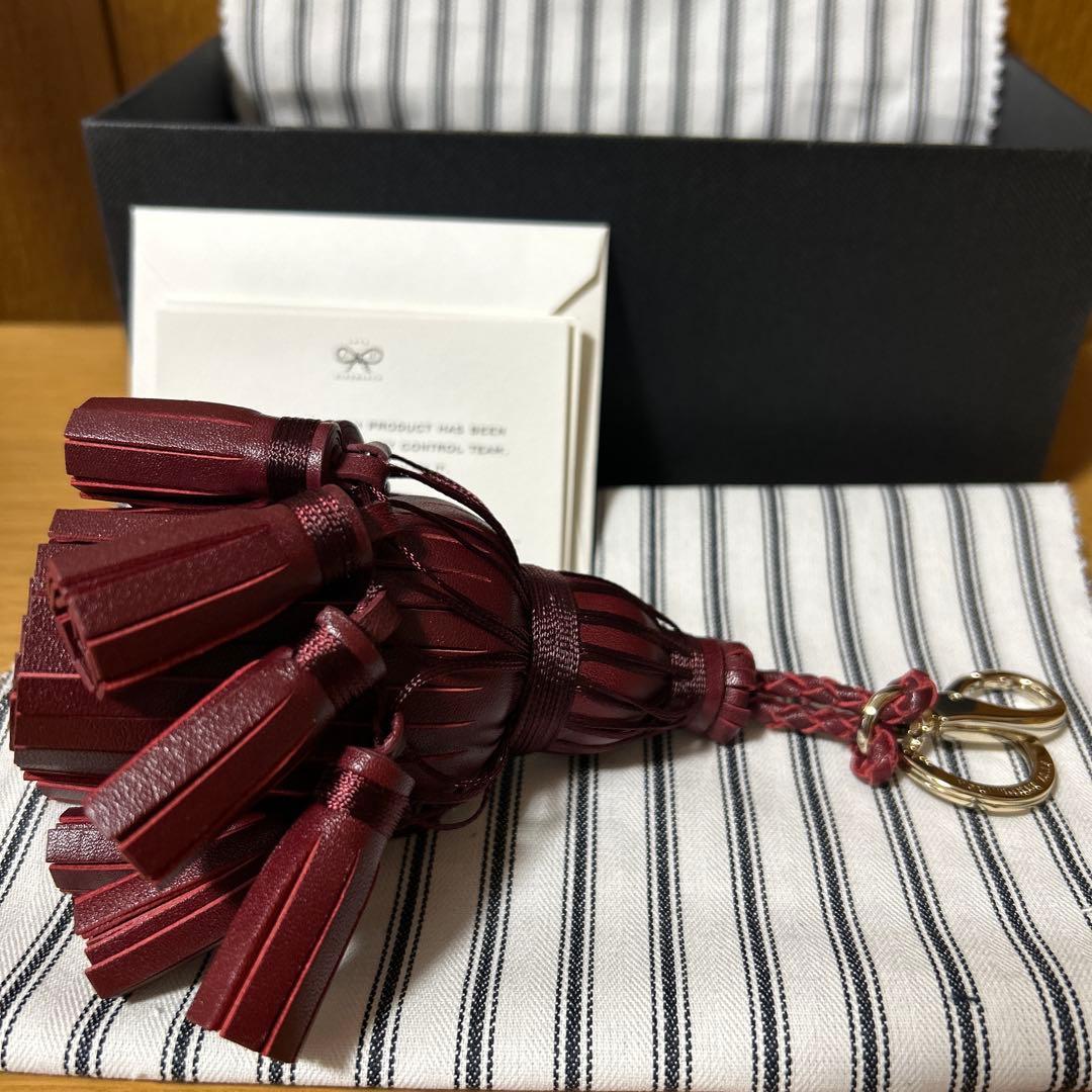 アニヤハンドマーチ　ワインレッド レザー キーホルダー