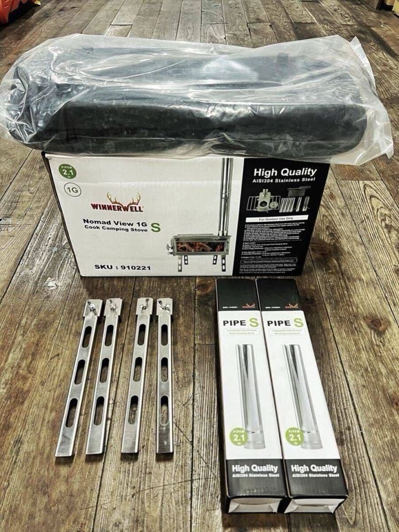 ウィンナーウェル ノマドビューS 薪ストーブ 延長脚 延長煙突２本 バッグ付