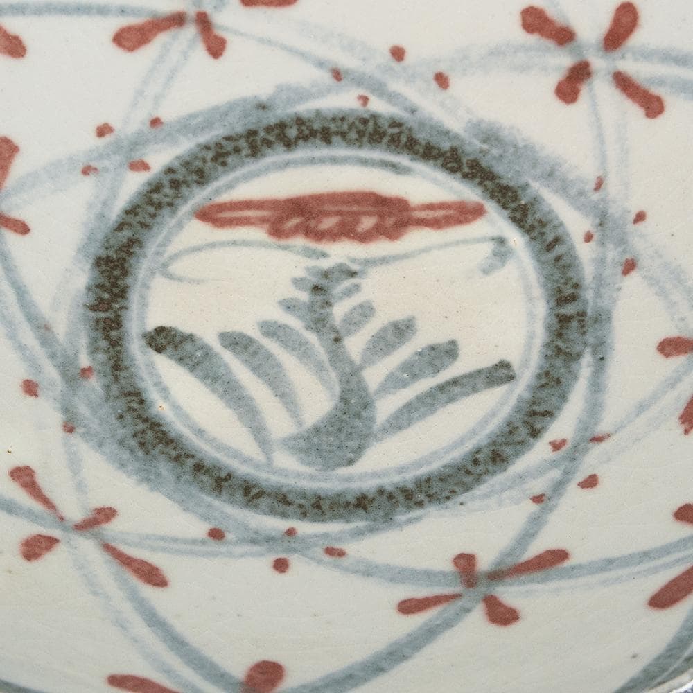 河井久 飾り皿 大皿「花紋鉢」直径34.1cm 共箱 河井寛次郎・河井武一に師事