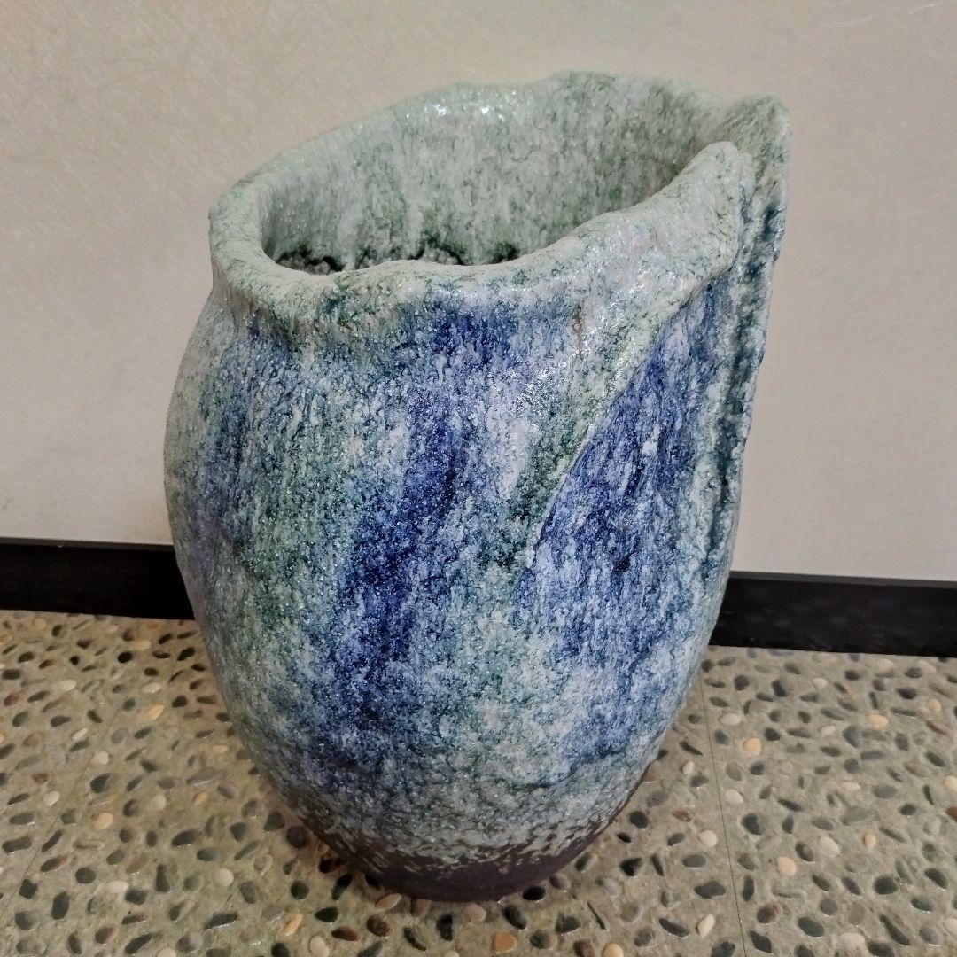 値下げ【新品・未使用】清流　傘立　へちもん　信楽焼　インテリア　鉢カバー　壺