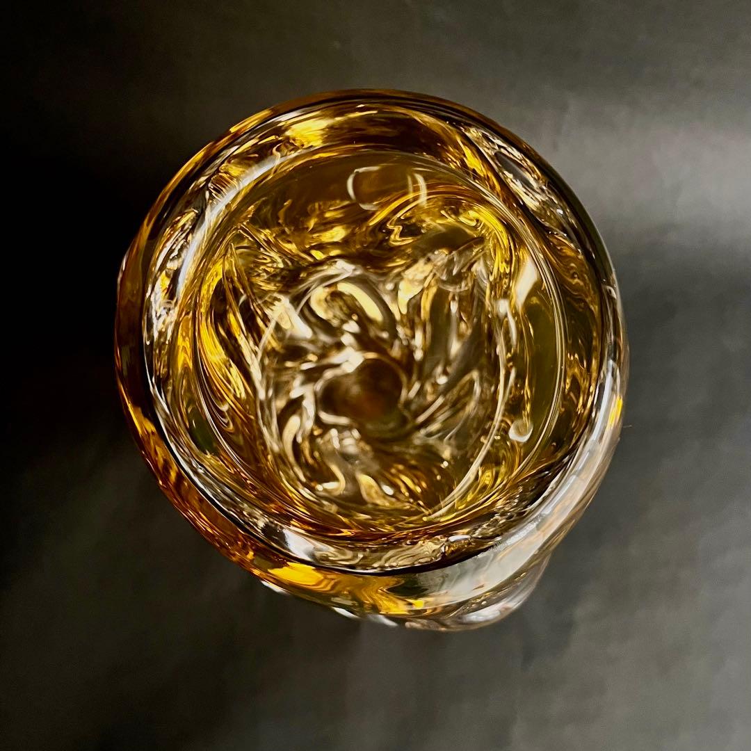 ★アンティーク★パリ発流れるような琥珀色のガラス製フラワーベース• 花器•花瓶