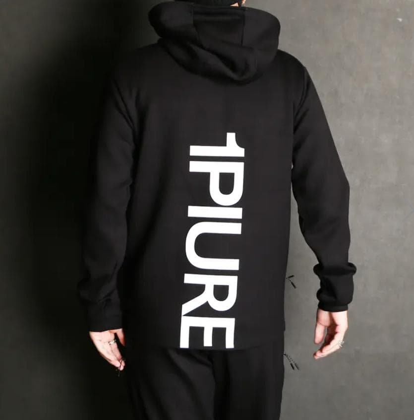 XLサイズ✨1PIU1UGUALE3 ロゴパーカー フーディ フルジップ 黒