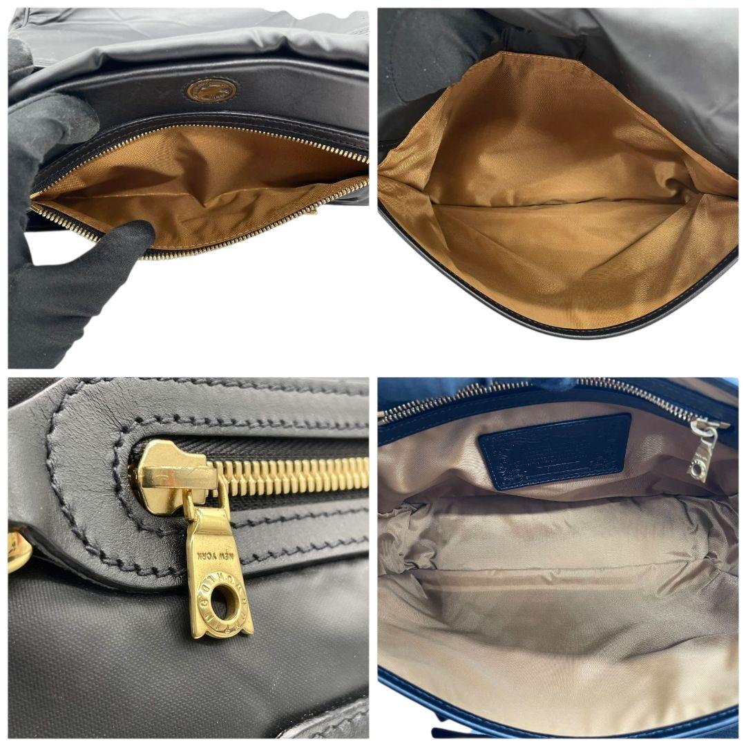 美品　ハンティングワールド　ショルダーバッグ　黒　メッセンジャー　A4可　s35