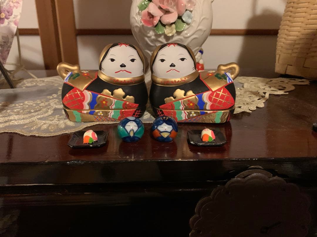 犬筥 ひな祭り 雛人形 須はら飾り 須原陶磁工房 完全廃盤品 黒