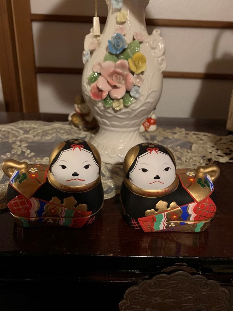 犬筥 ひな祭り 雛人形 須はら飾り 須原陶磁工房 完全廃盤品 黒