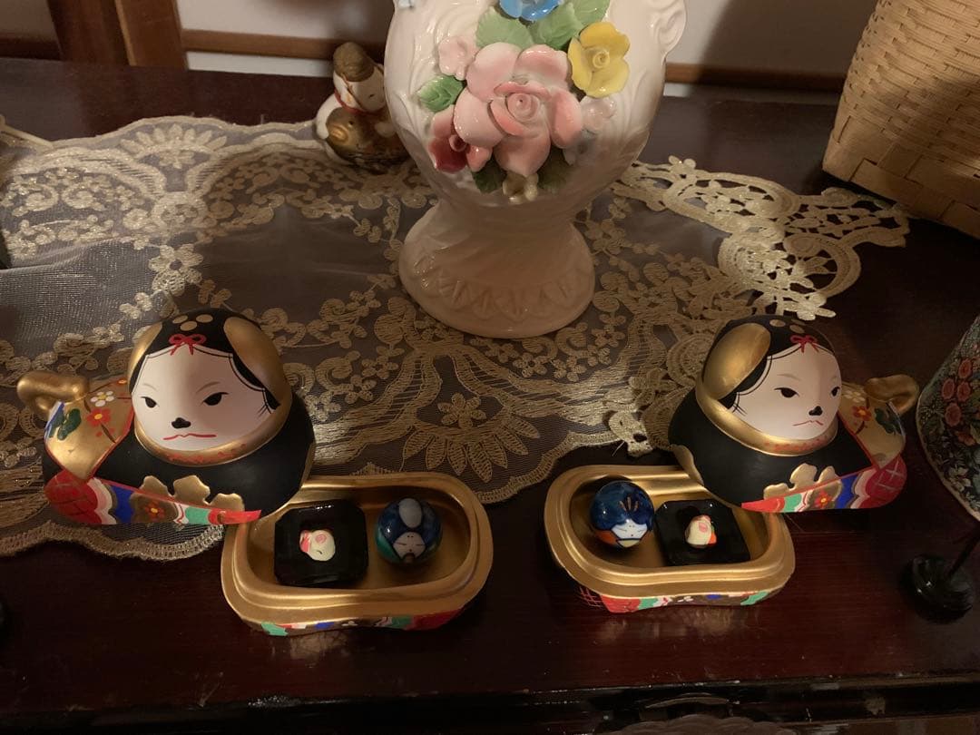 犬筥 ひな祭り 雛人形 須はら飾り 須原陶磁工房 完全廃盤品 黒