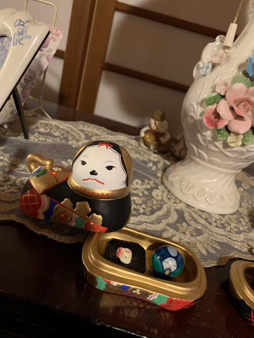 犬筥 ひな祭り 雛人形 須はら飾り 須原陶磁工房 完全廃盤品 黒