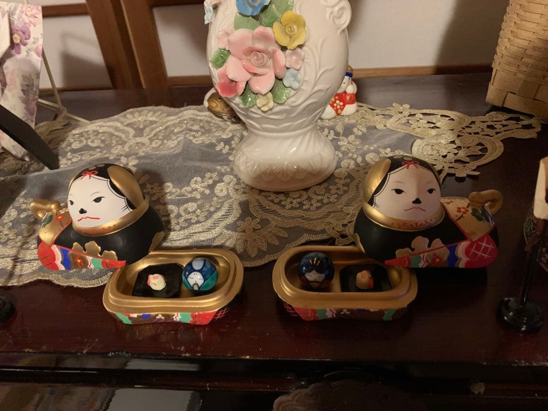 犬筥 ひな祭り 雛人形 須はら飾り 須原陶磁工房 完全廃盤品 黒