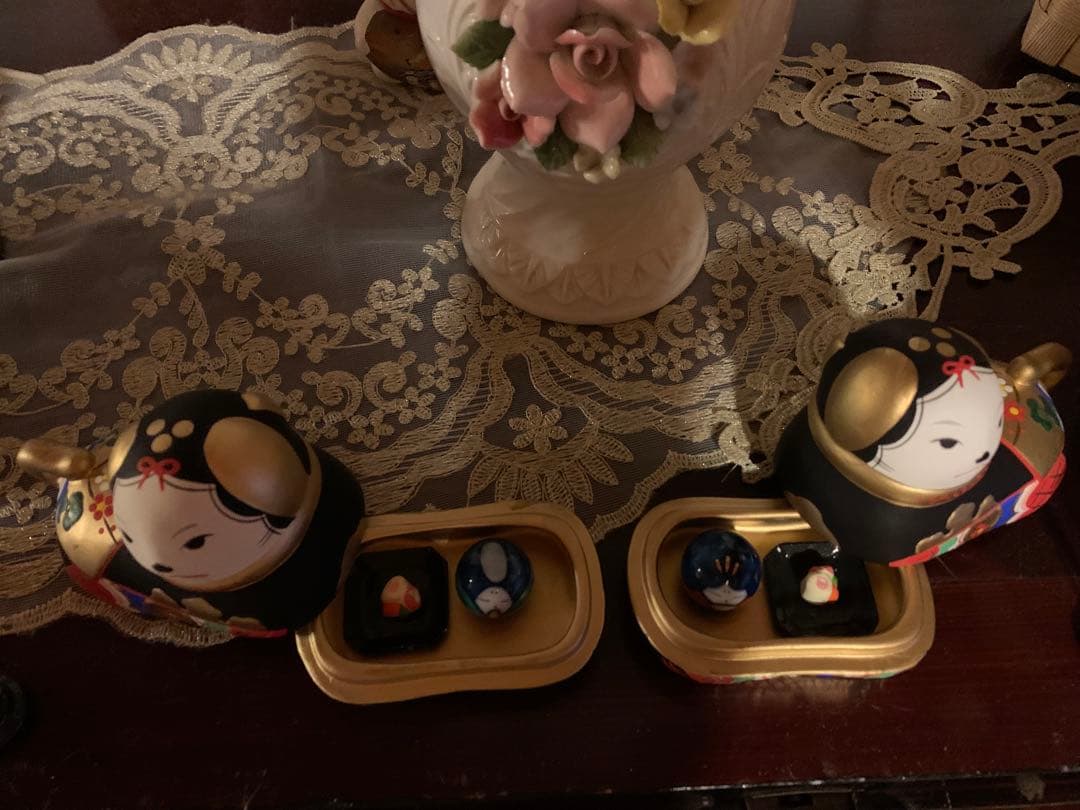 犬筥 ひな祭り 雛人形 須はら飾り 須原陶磁工房 完全廃盤品 黒