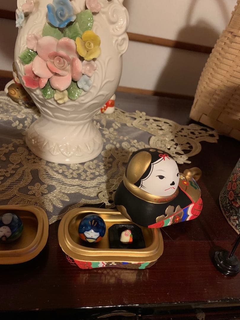 犬筥 ひな祭り 雛人形 須はら飾り 須原陶磁工房 完全廃盤品 黒