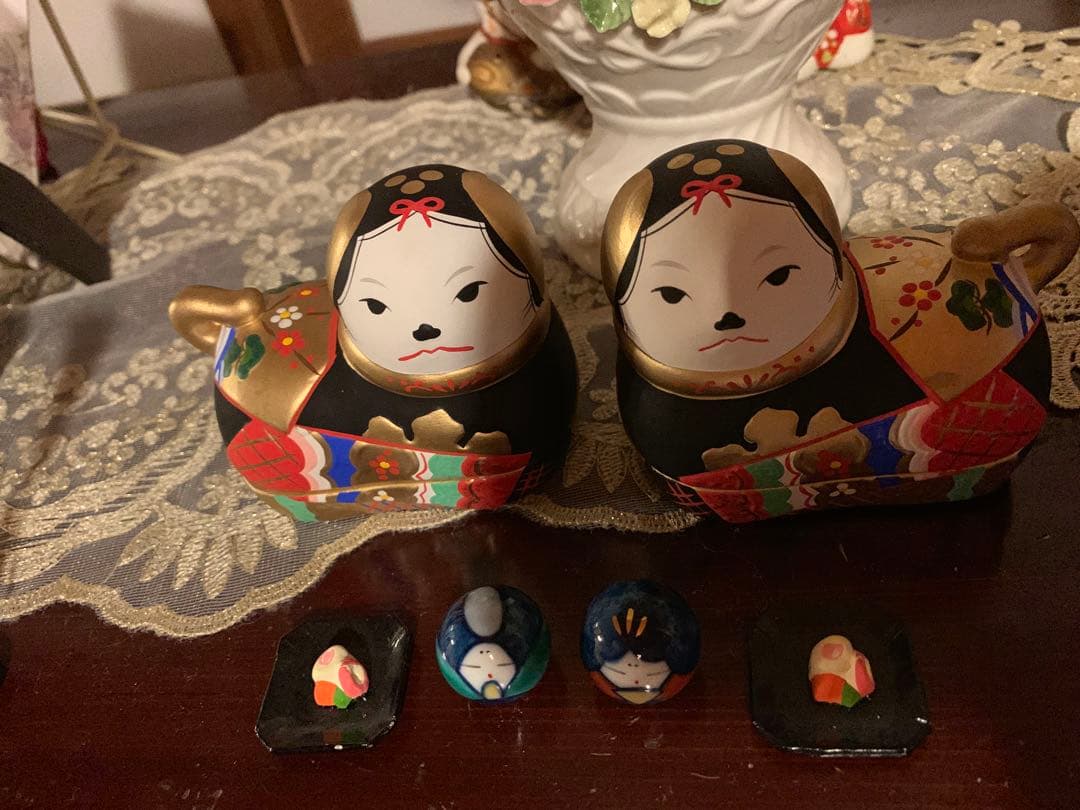 犬筥 ひな祭り 雛人形 須はら飾り 須原陶磁工房 完全廃盤品 黒