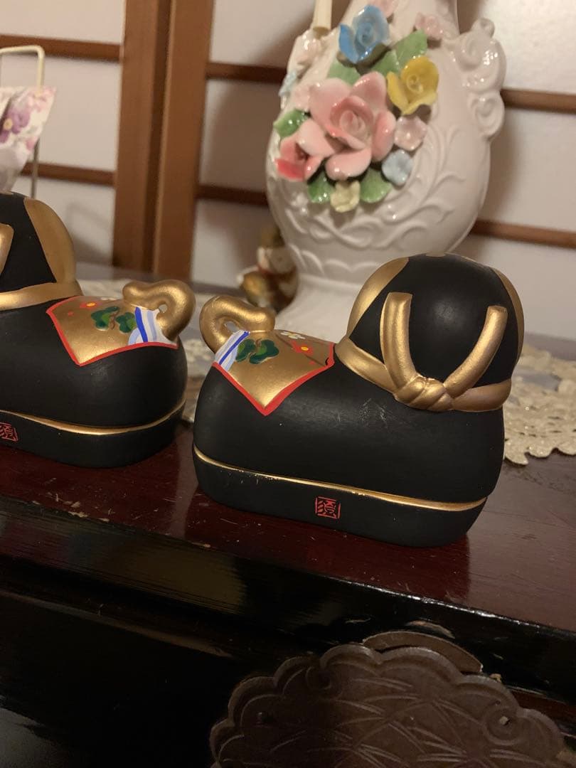 犬筥 ひな祭り 雛人形 須はら飾り 須原陶磁工房 完全廃盤品 黒