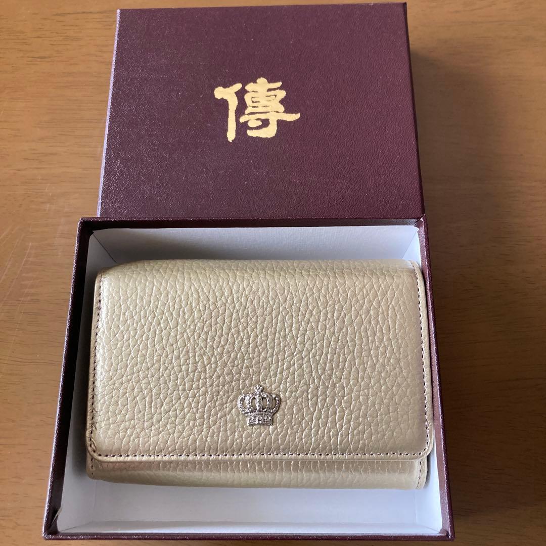 【傳濱野】二つ折り財布　シャンパンゴールド