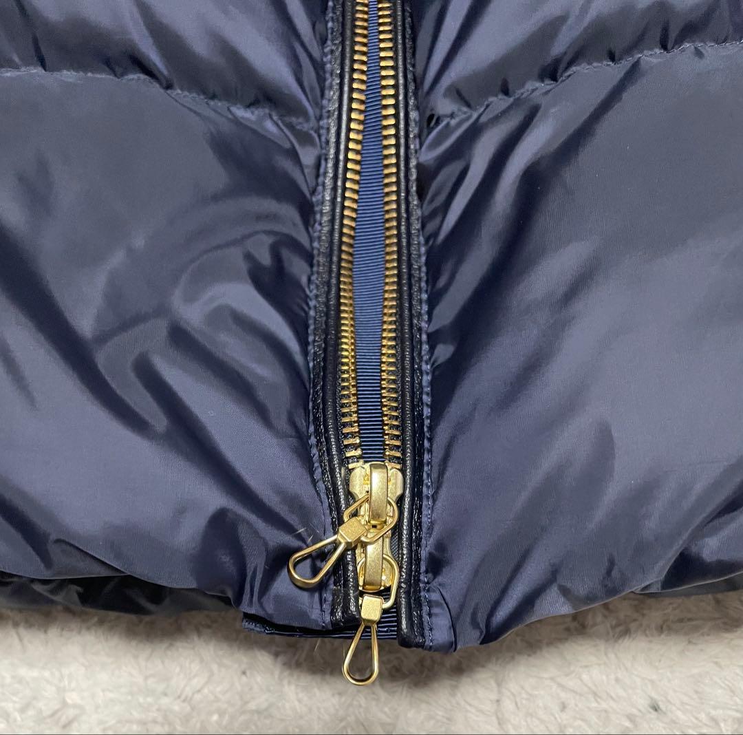 【3908】ナノユニバース×西川ダウン ファーフードベスト 38 ネイビー