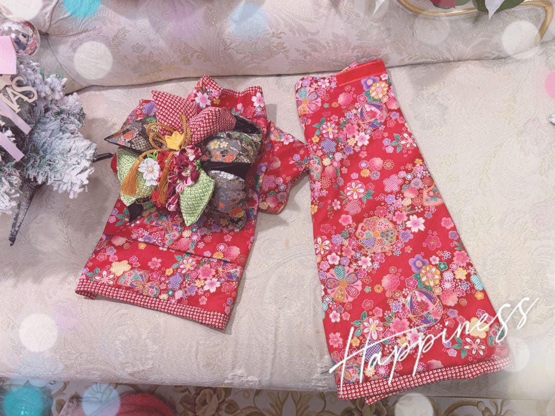 B462.pon2pan2☆犬オーダー有松絞りお着物☆犬オーダーお引き摺りお着物